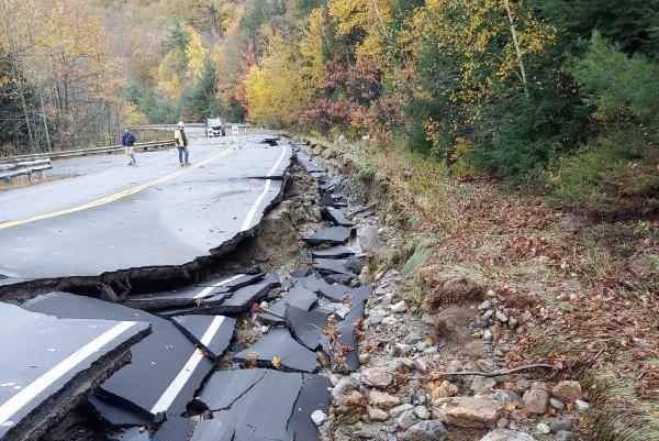 Washed out road