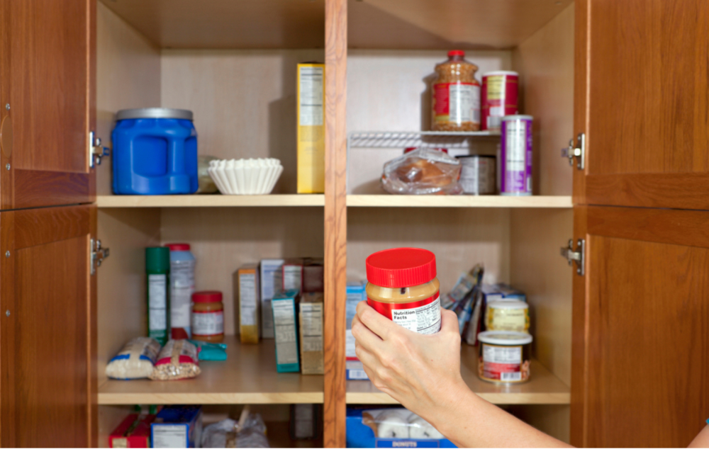 kitchen cabinets and cans