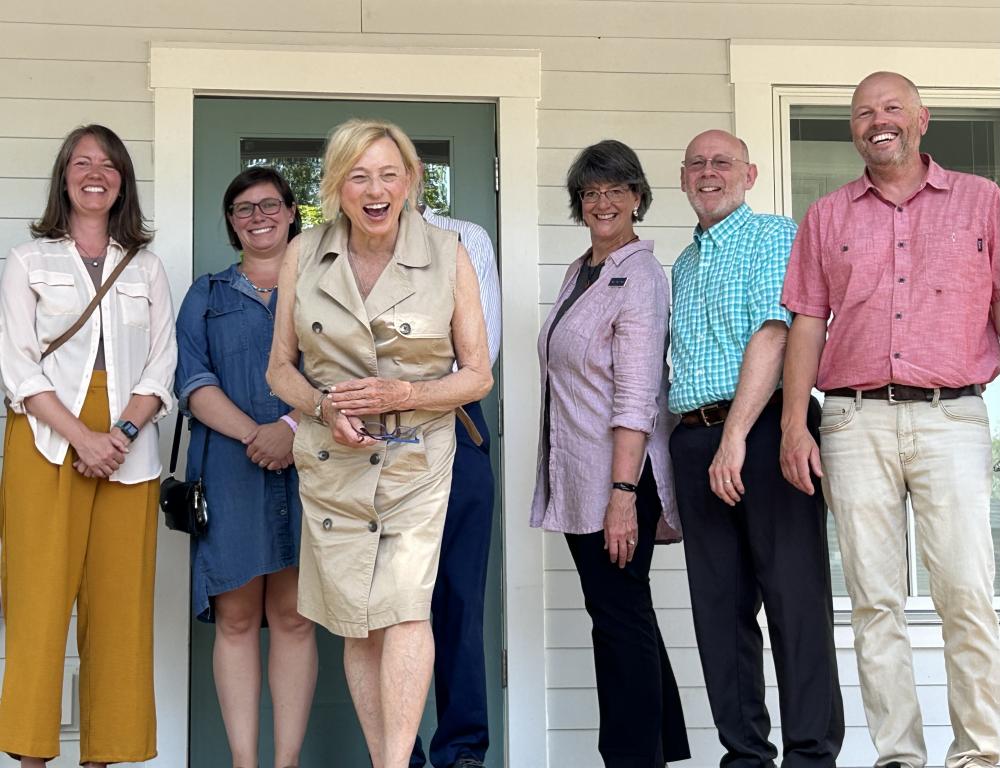 Governor Mills and community leaders cut the ribbon on the 55 Weston Avenue project in Madison.