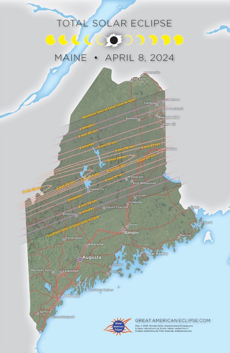 Maine Eclipse Map