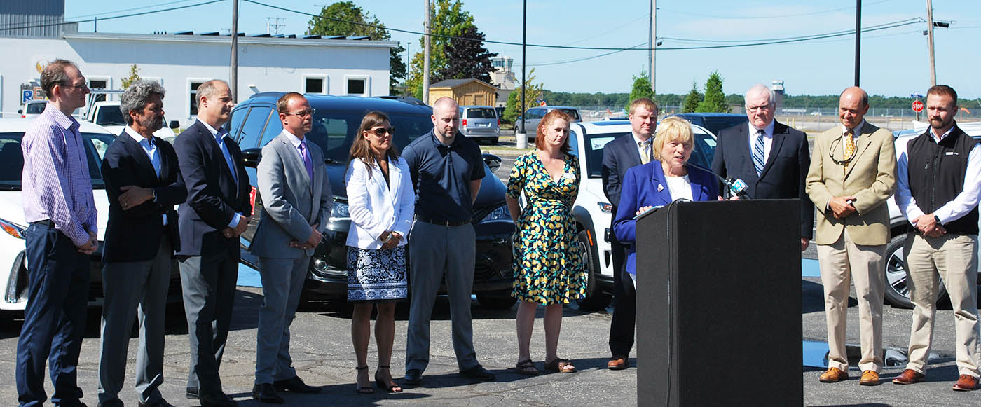 Governor Mills speaking at EV Rebate Program launch