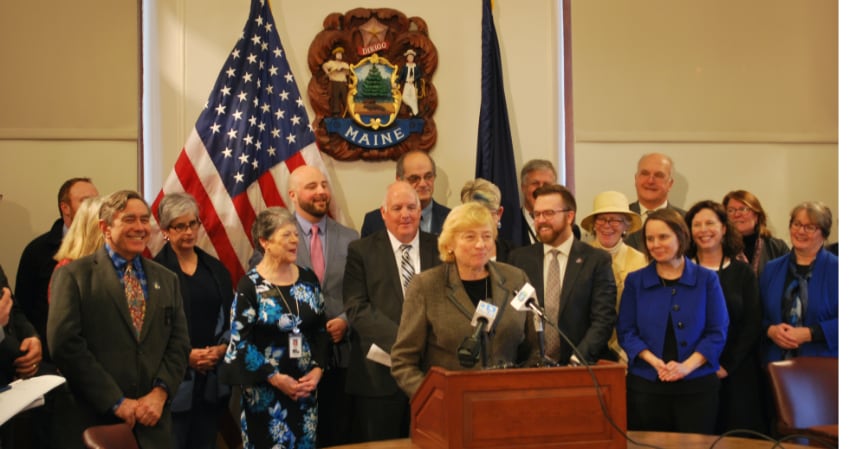 Photo of Governor Mills signing LD 1645