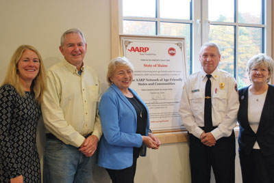 Photo of Governor Janet Mills and AARP Maine State Director Lori Parham