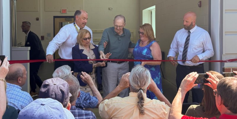 Governor Mills cuts the ribbon to open the Bjorn Career & Technical Education Center at Mt. Blue Middle School