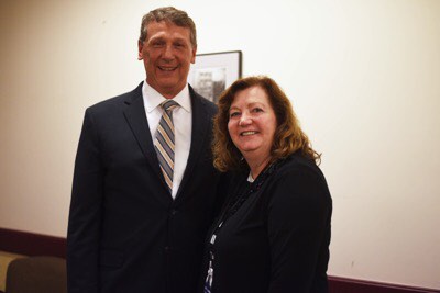 Guy Langevin with Maine Commissioner of the Department of Labor Laura Fortman