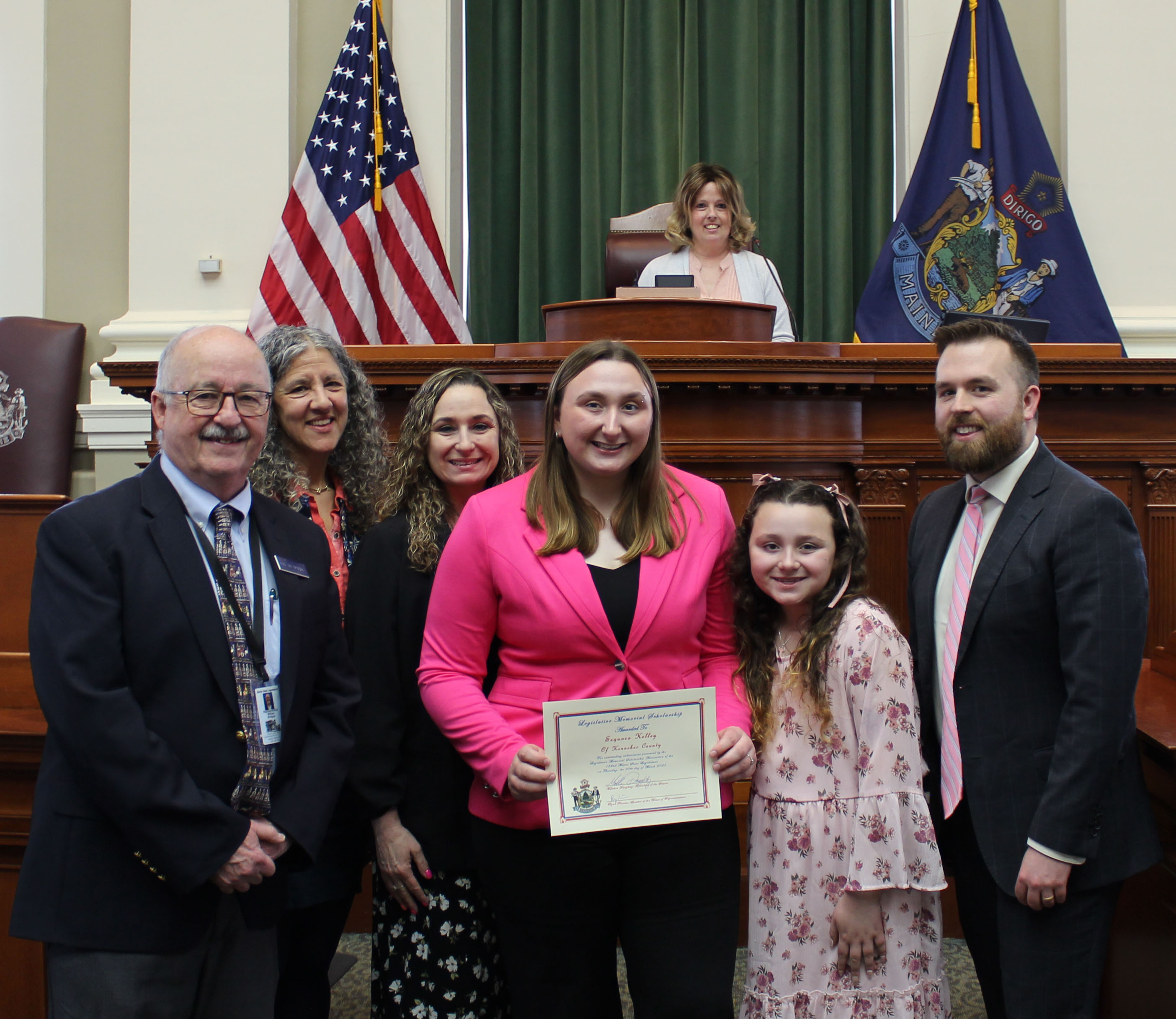 Rep. Bridgeo with Scholarship winner