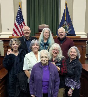 Left to right: Kathy Moran, David Griffin, Julia Simpson, Judy Getchell, Allison Stewart Brown, Rep. Allison Hepler, Mike Fraumeni and Wendy Getchell-Lacey. Not shown: Mary and Peter Walsh, and Paul and Judy Tunkle