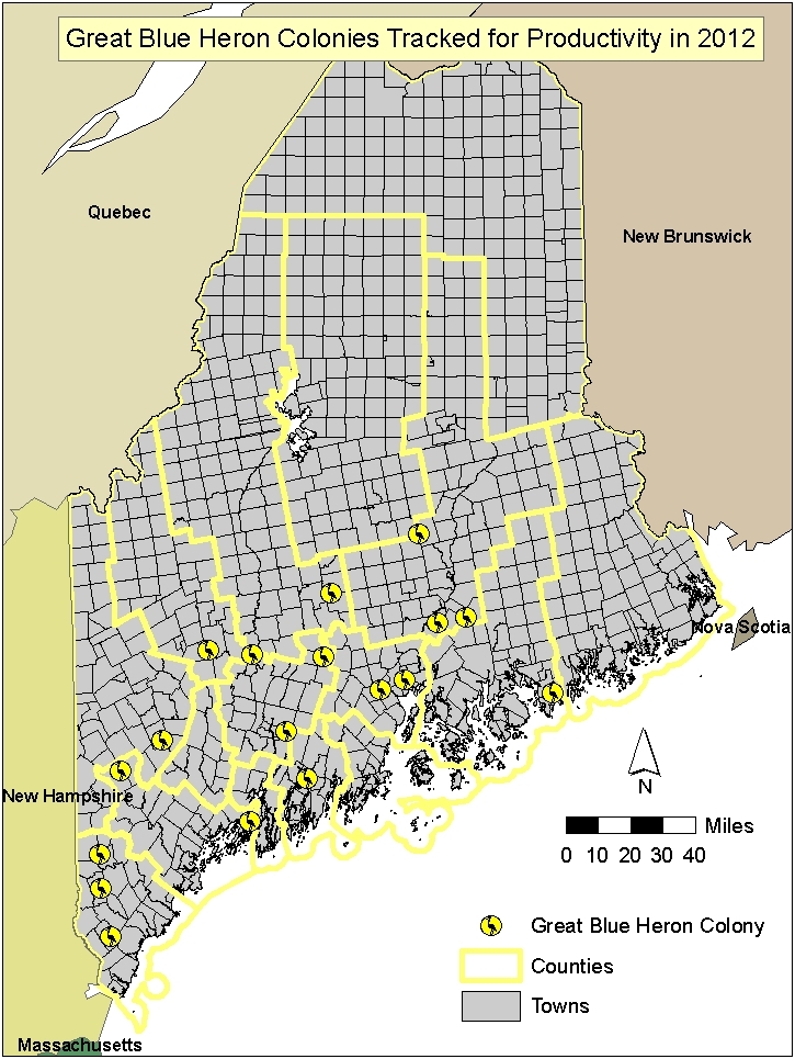 Figure 4. Volunteers and biologists tracked productivity at individual nests within 18 colonies across the state in 2012.