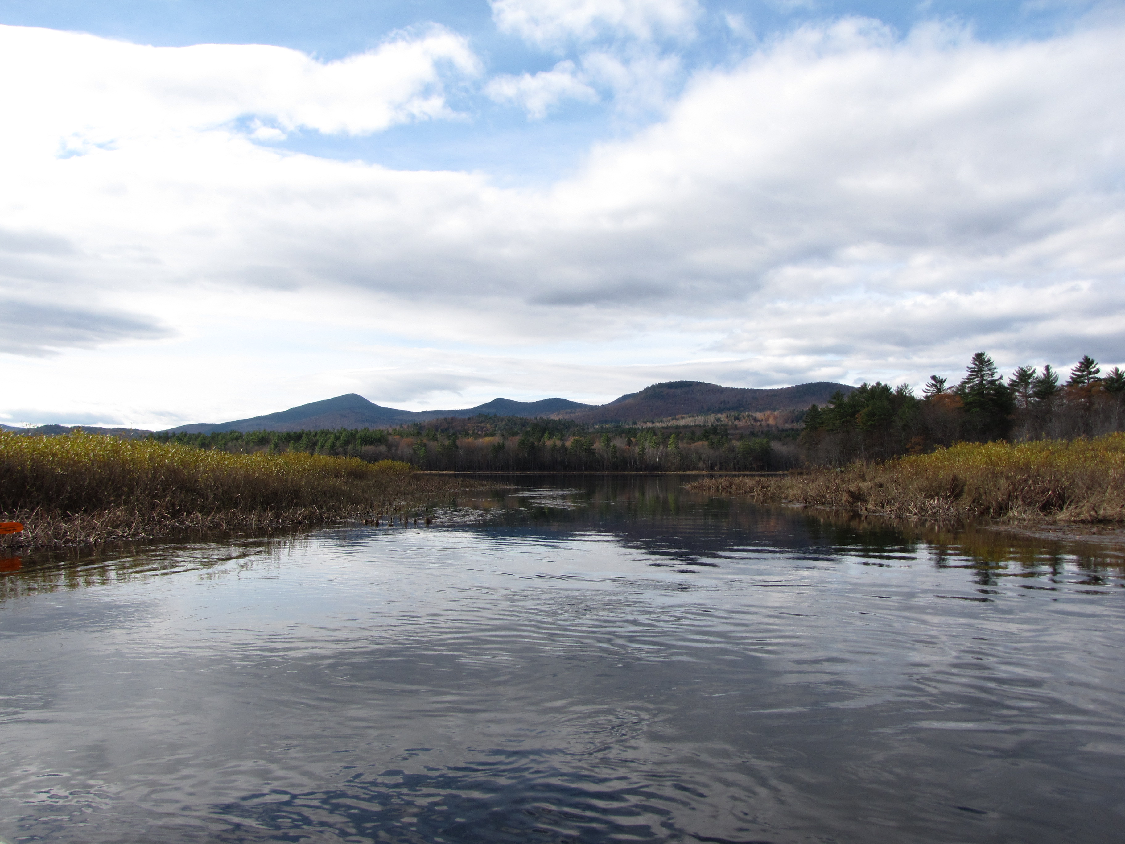 Where the pond’s outlet begins.