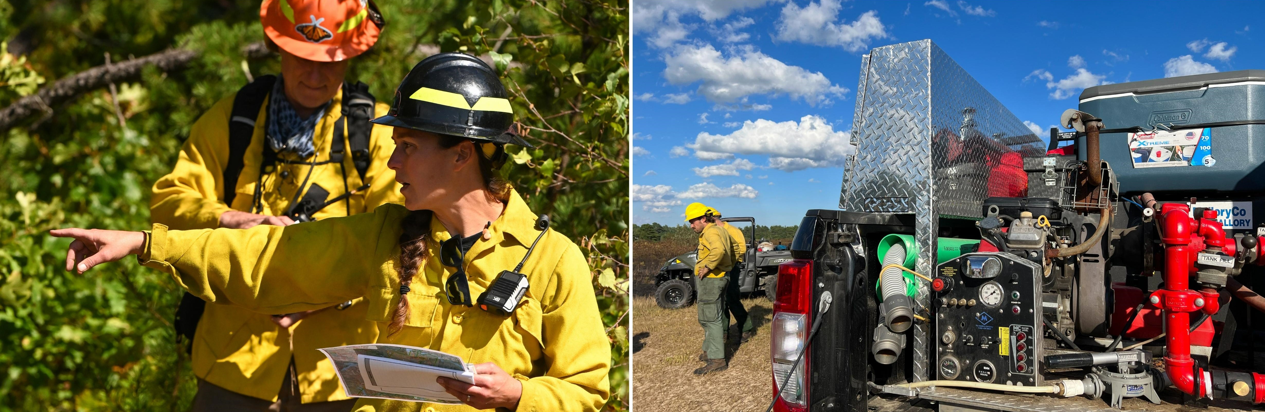 burn boss and truck equipped as a wildland fire engine