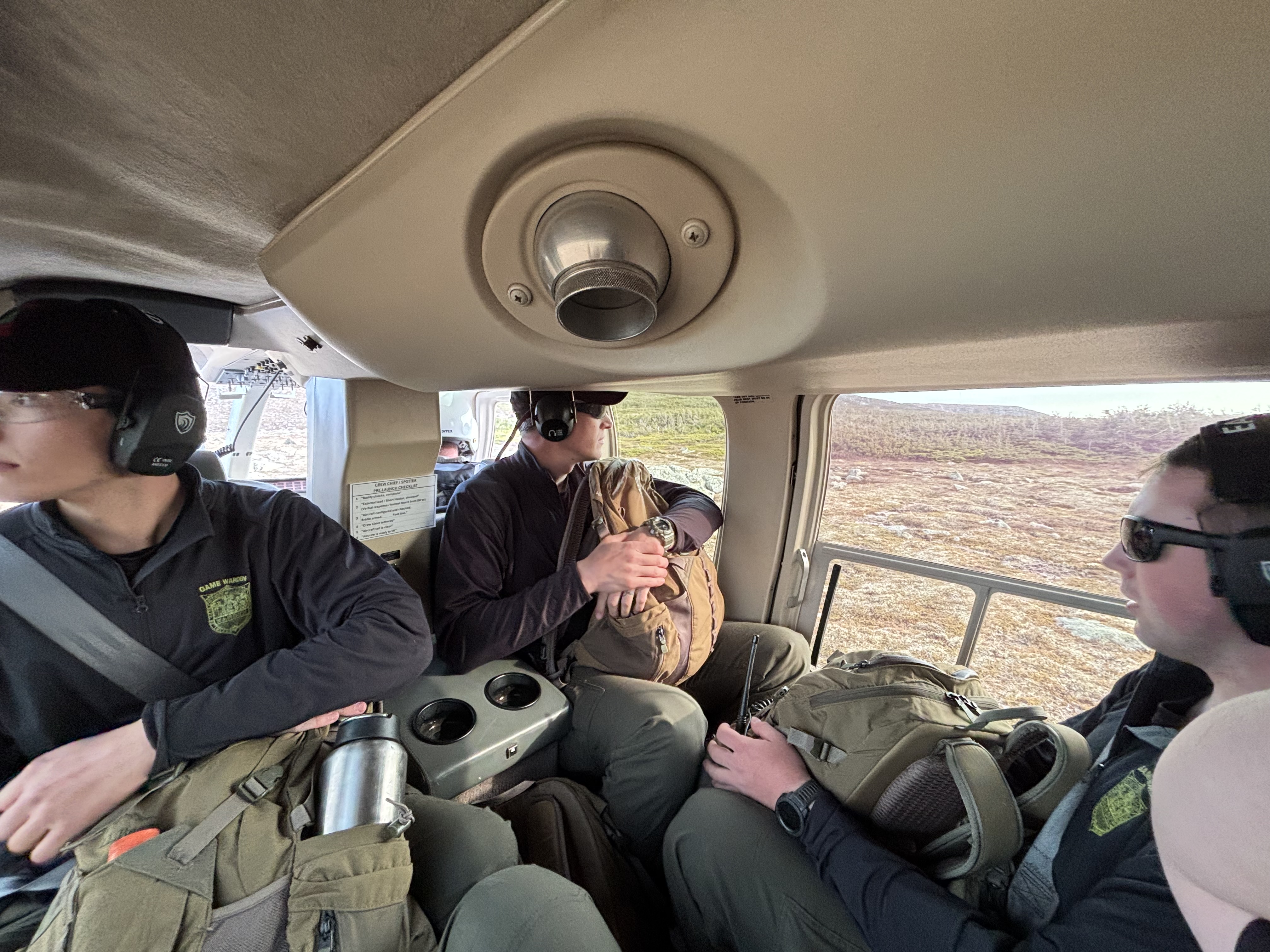 four wardens in helicopter 
