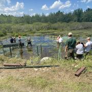 workshop participants in the field