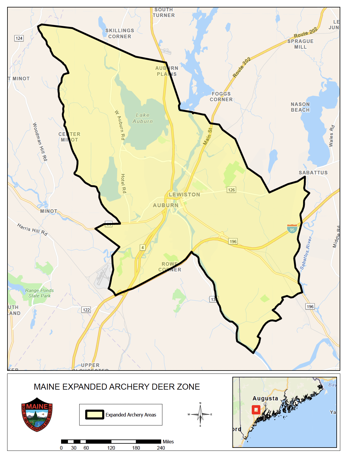 Expanded Archery Map for Lewiston
