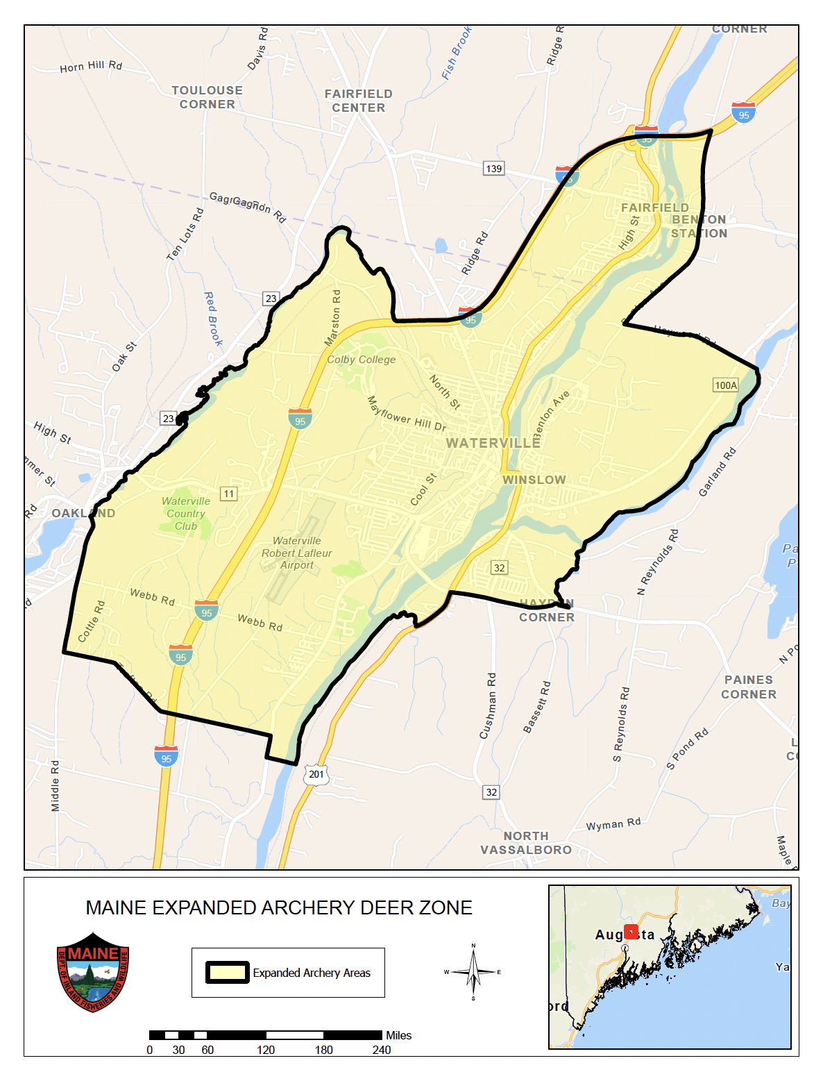 Expanded Archery Map for Waterville