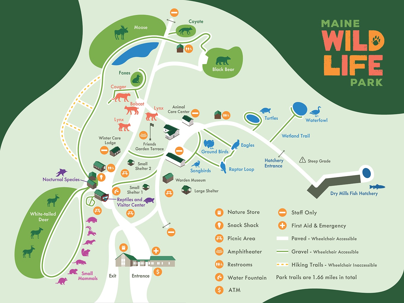 Maine Wildlife Park map