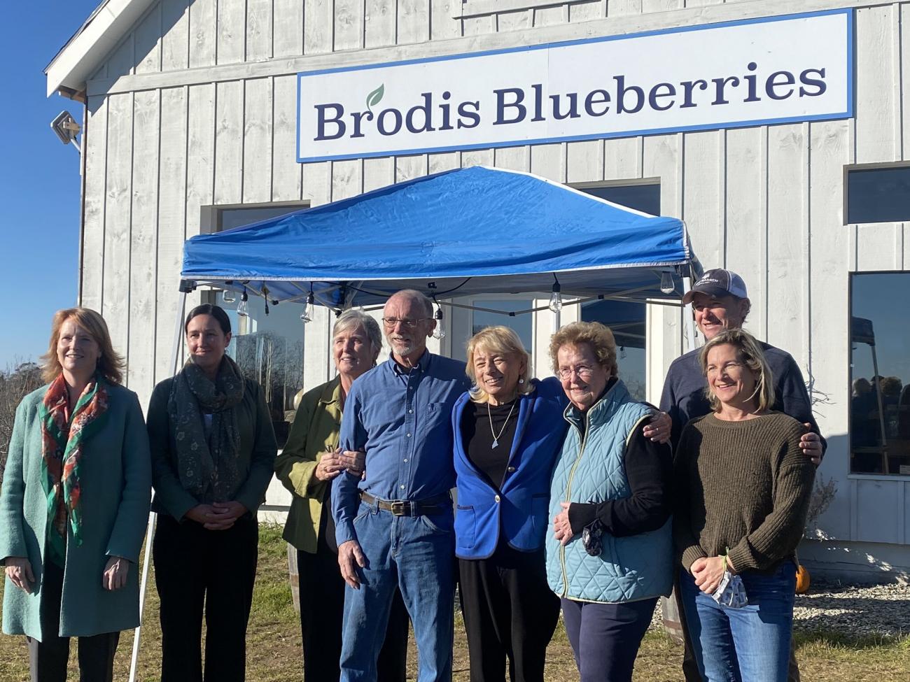 Governor Mills at Brodis Blueberries