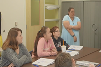 Students at a table