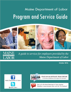 This is a graphic for the Maine Department of Labor's program and service guide