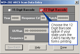 ARCS Scan Data Entry