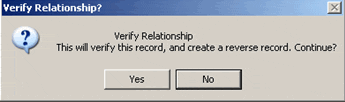 Verify Relationship Confirmation Screen