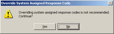 Response Code Override Warning