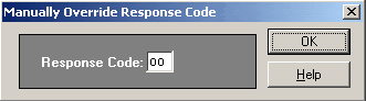 Manually Override Response Code Screen
