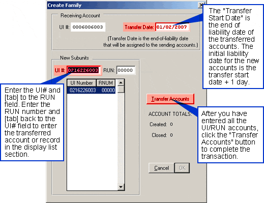 Create Family Screen Procedure