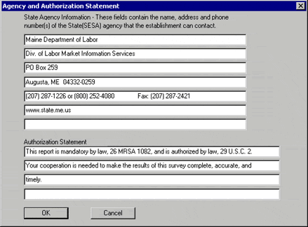 Agency and Authorization Statement Screen