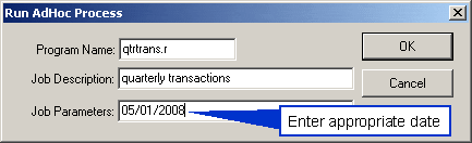 Daily Quarterly Transactions Ad Hoc Report