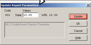 Update Report Parameters Screen
