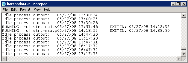 Batch Administration Log File