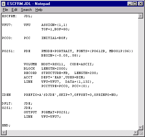 ESCFRM.JDL File