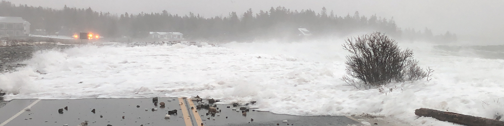 Seawall flooding