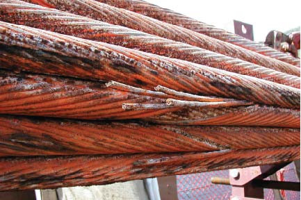 Damaged cable from Waldo Hancock Brige