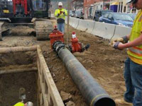 Installing new water pipe