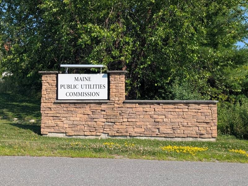 Maine Public Utilities Commission Sign.
