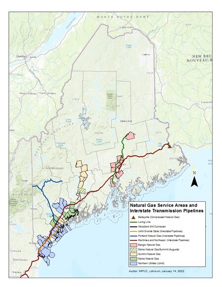 natural gas service area web map