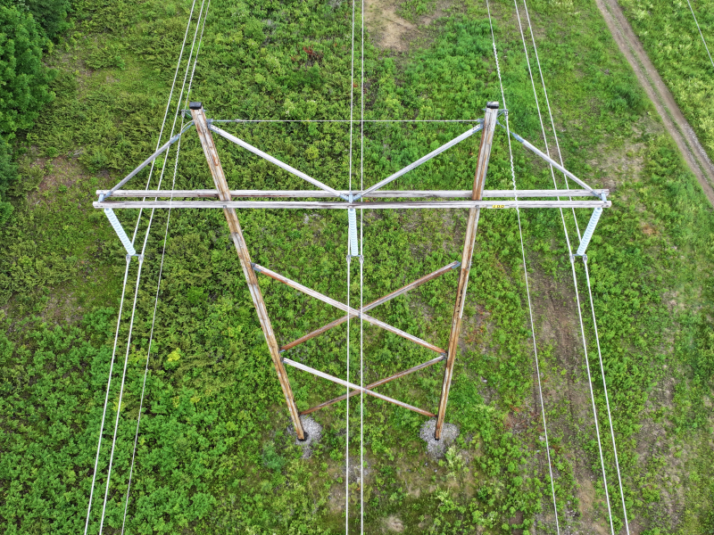 Transmission line from above.