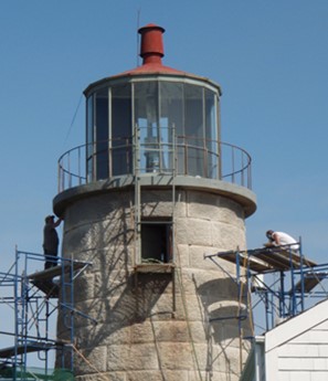 Work being completed on the Monhegan Lighthouse