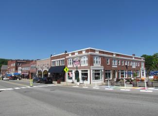 View of Ellsworth Commercial District from front of building