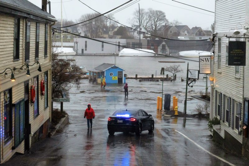 Storm damage in Camden, Maine, in January 2024