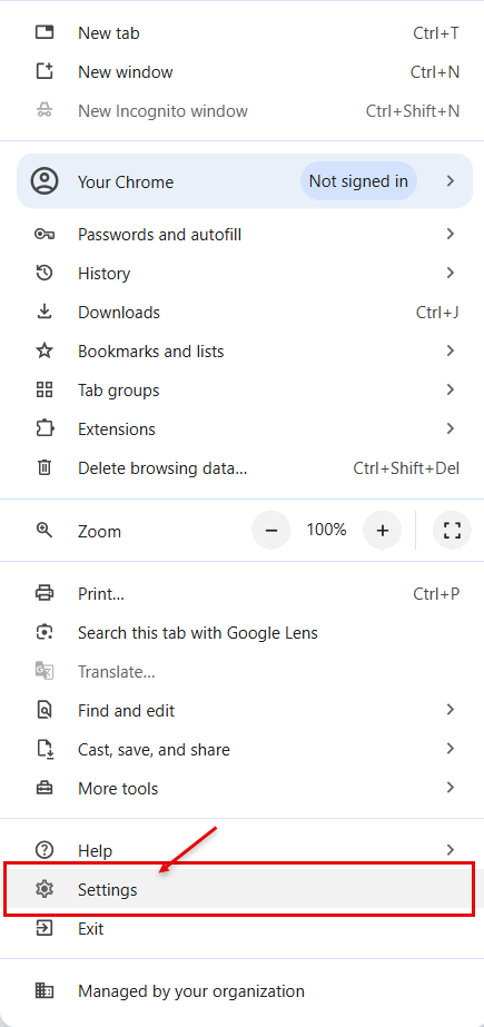 Chrome Settings