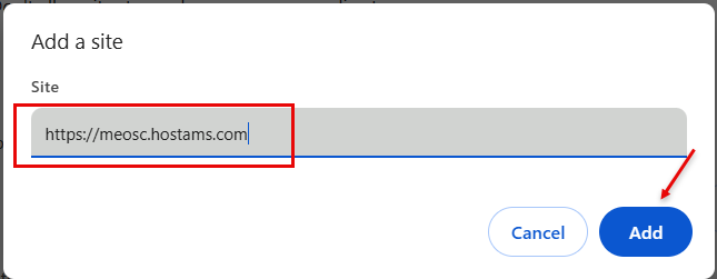Chrome Allowed sites for popups and redirects