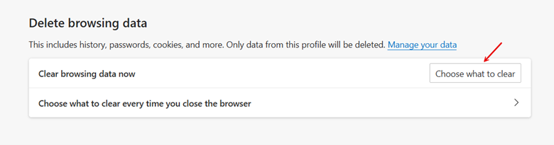 Click on Privacy and security option and clear browsing data