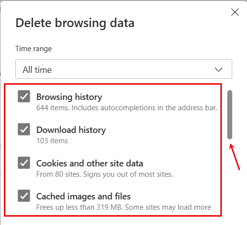 click on clear now option