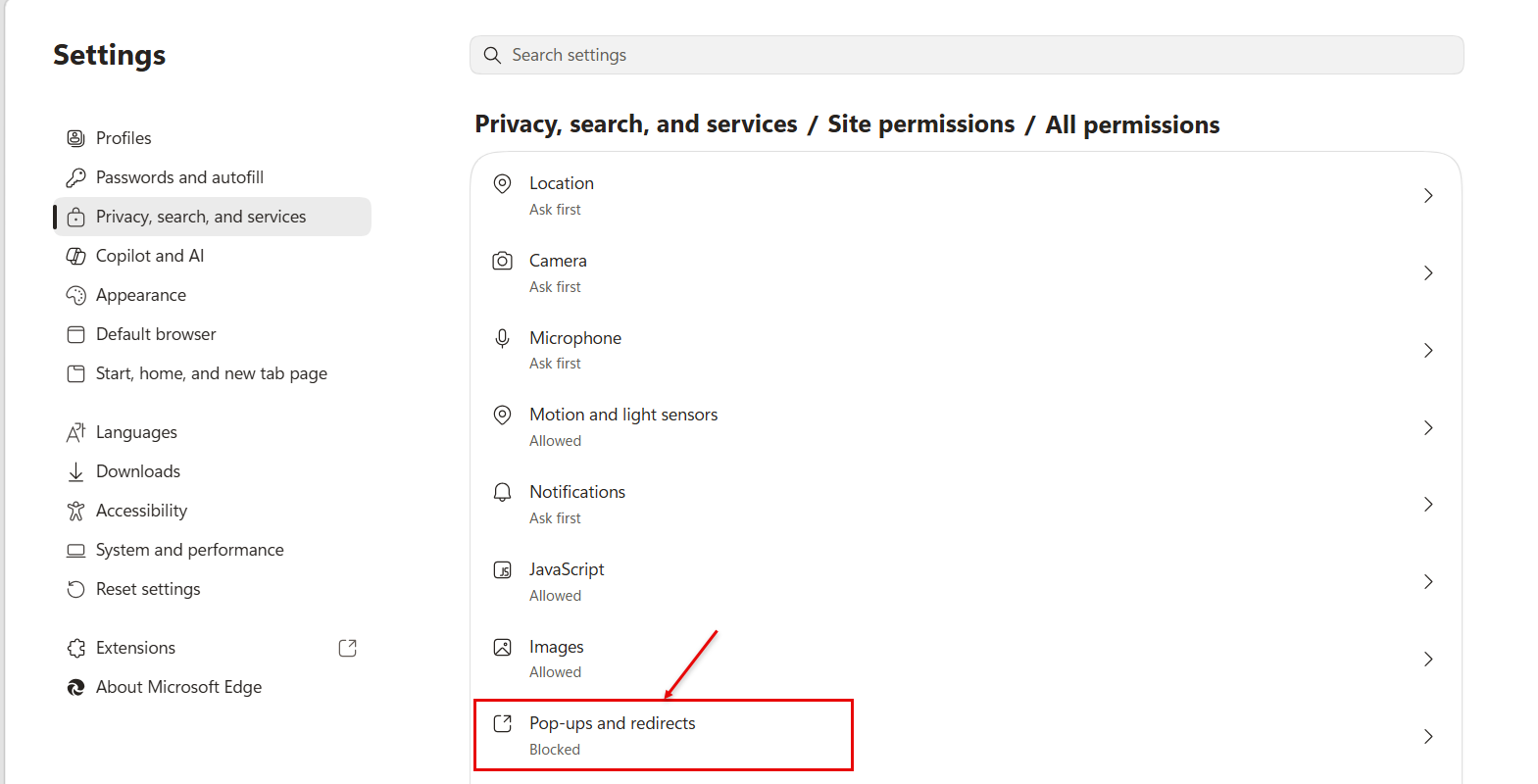 Popups and redirects for Edge