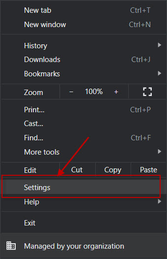 click on Chrome settings