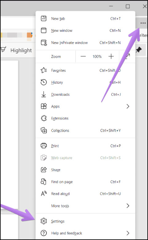 PDF settings in Edge browser Image 1