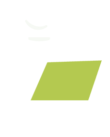 This is a graphic of a person working at a computer.