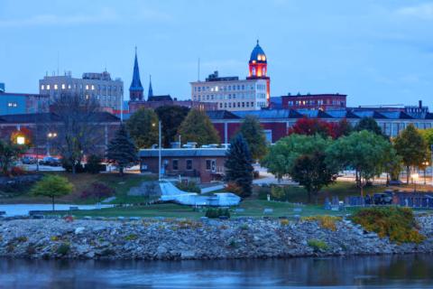An image of Lewiston overlooking the river.